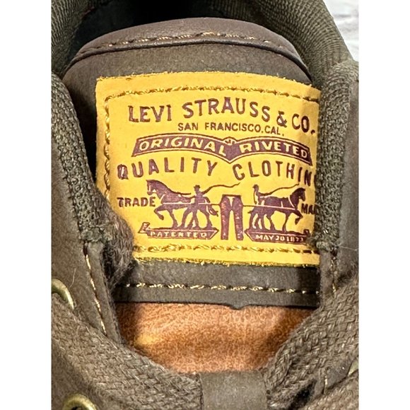 Mens Levi Brown Lace up Sneaker Shoe Size 9.5 - Picture 9 of 11